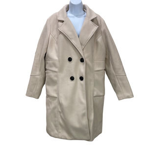 ChouYatou Women's Fleece Trench Coat - Size 2X - Blush Pink